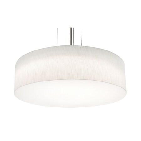 Afx Anton 24in. Medium Base Pendant, Satin Nickel Finish, Linen White Shade ANP2432MBSN-LW